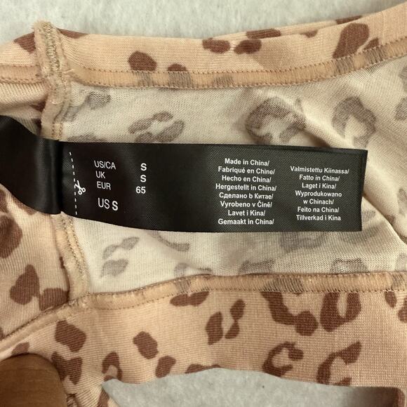 DKNY Women’s Leopard Print Bralette Top Small S Sleeveless Crop Lounge NWT - Picture 3 of 7